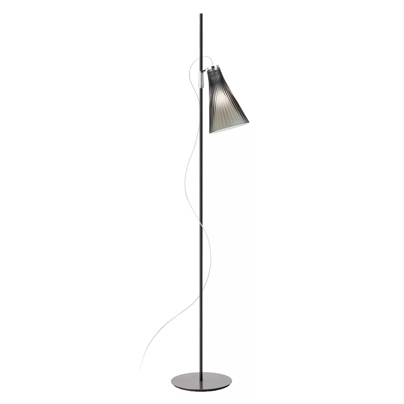 Kartell K-Lux, lámpara de pie negro/ahumado