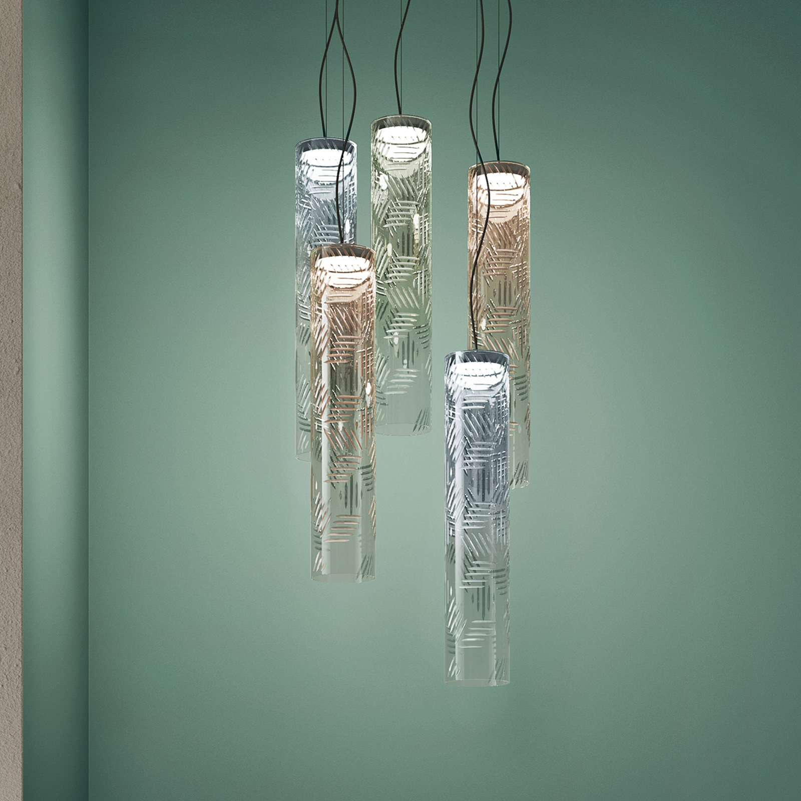 kdln Jer 1, Ø 10 cm, cristal – Lámpara colgante led — imagen 3