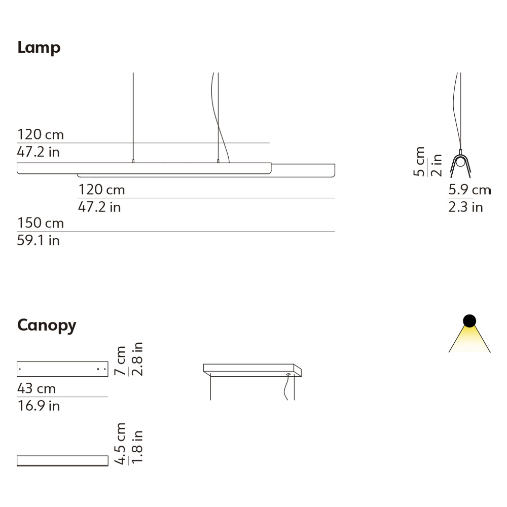 Kundalini Dala Linear – Lámpara suspensión — imagen 7