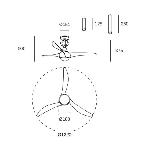 Leds C4 Ventilador de techo con luz Helix — imagen 3