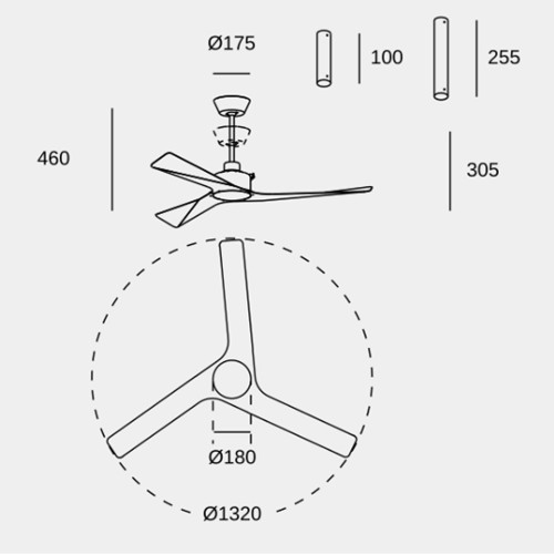Leds C4 Ventilador de techo sin luz Mogan — imagen 4