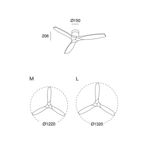 Leds C4 Ventilador de techo sin luz Stem Evo Tube — imagen 3