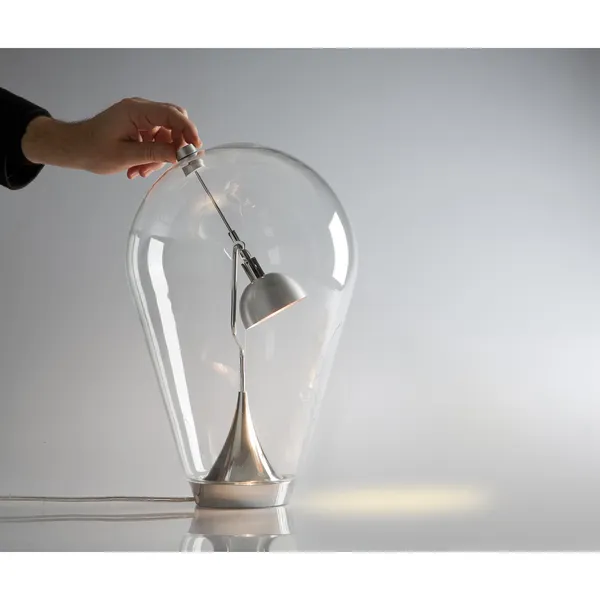 Lodes Blow Cromo/ Transparente – Lámpara de mesa — imagen 4