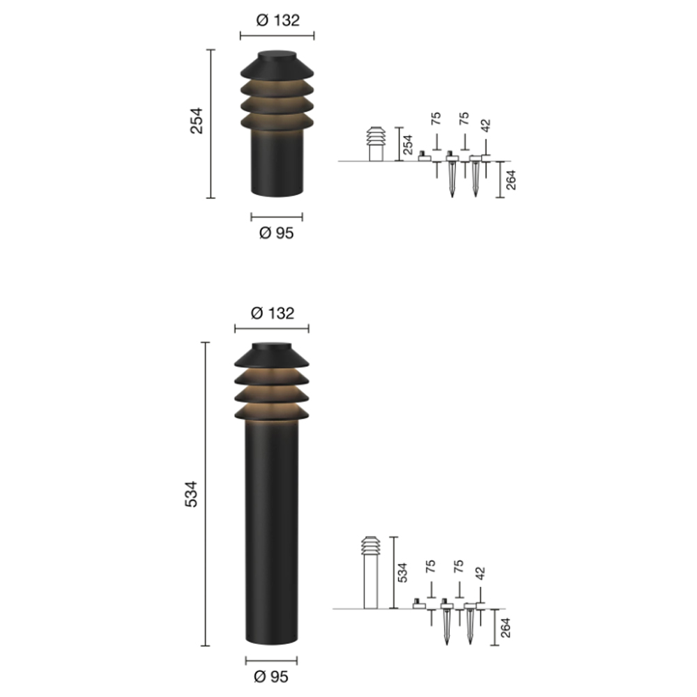 Louis Poulsen Bysted Garden Bollard outdoor – Lámpara pie — imagen 7