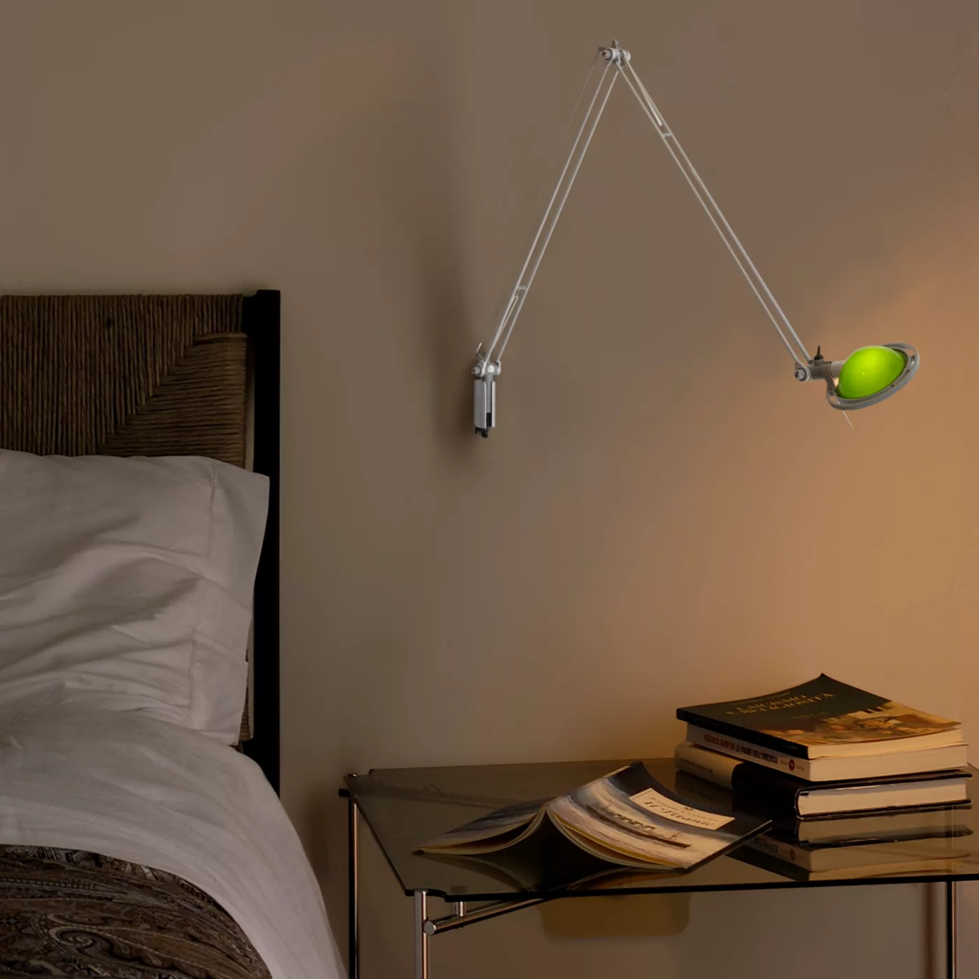 Luceplan Berenice, reflector gris aluminio/cuerpo negro - brazo 45 cm – Lámpara de pared — imagen 5