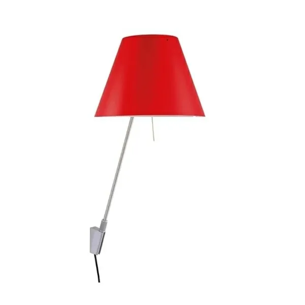 Costanza Lámpara de Pared Regulable Aluminio M. Pantalla Rojo