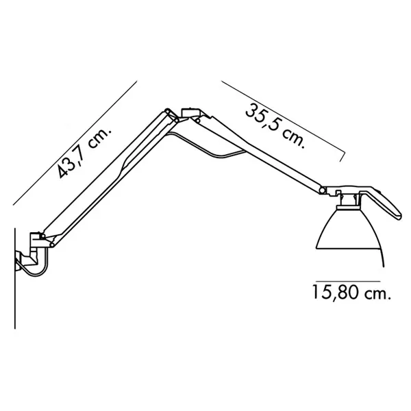 Luceplan Fortebraccio Sin Atenuador Blanco – Lámpara de pared — imagen 3