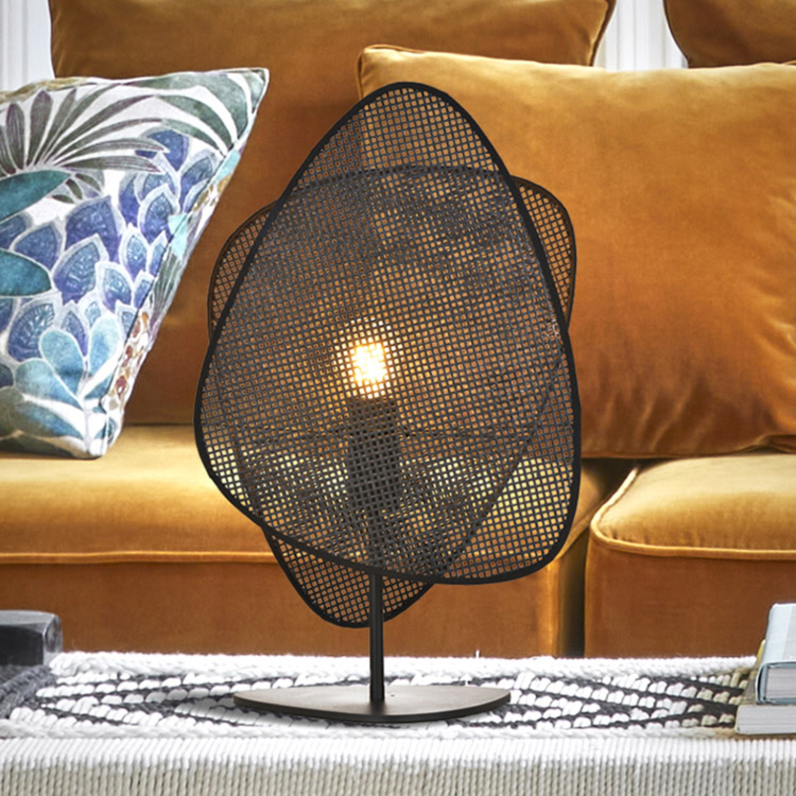MARKET SET Screen, ratán, 51 cm de altura – Lámpara de mesa — imagen 4
