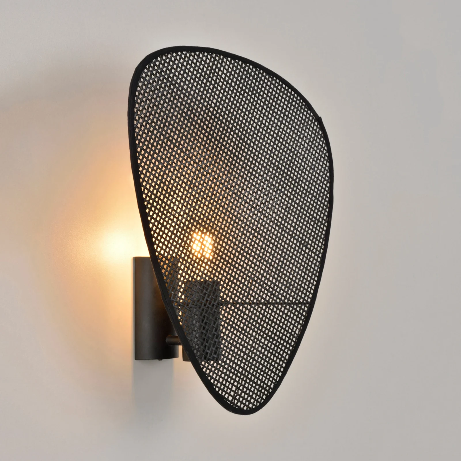 MARKET SET Screen, 42 cm de altura, ratán, E27 – Aplique de pared — imagen 4
