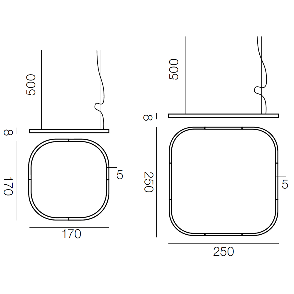 Martinelli Luce Loop cuadrada – Lámpara suspensión — imagen 6