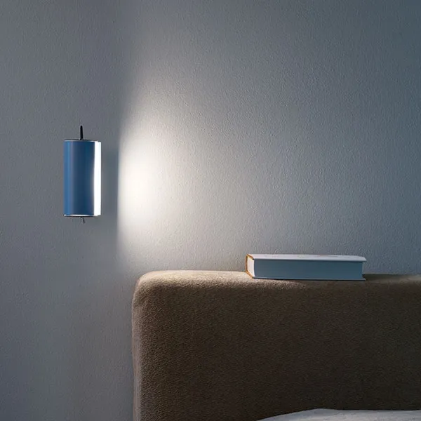 Nemo Cylindrique Petite Lámpara de Pared Azul Claro – Aplique — imagen 3