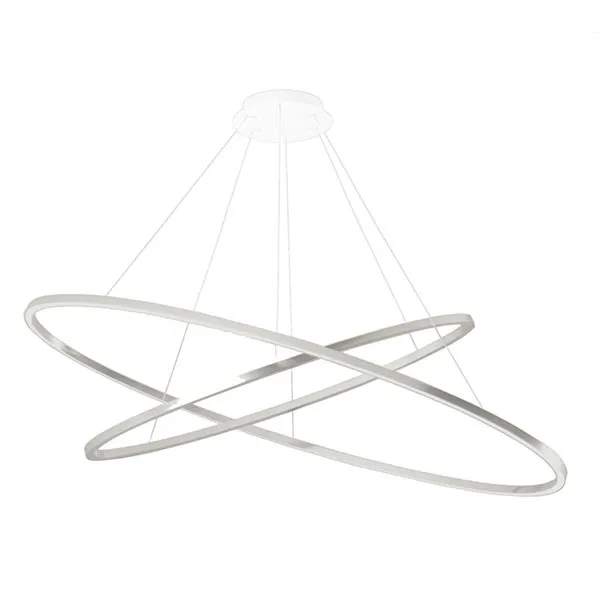 Ellisse Doble Lámpara Colgante Aluminio Pulido/Blanco 2700K