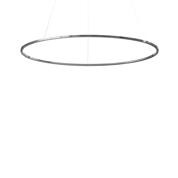 Ellisse Major Lámpara Colgante Oval Aluminio Pulido/Blanco Uplight 2700k