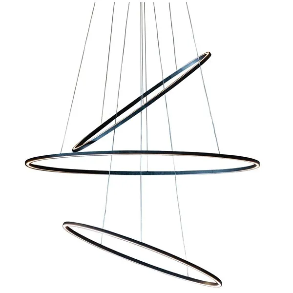 Ellisse Triple Lámpara Colgante Negro/Blanco 3000K