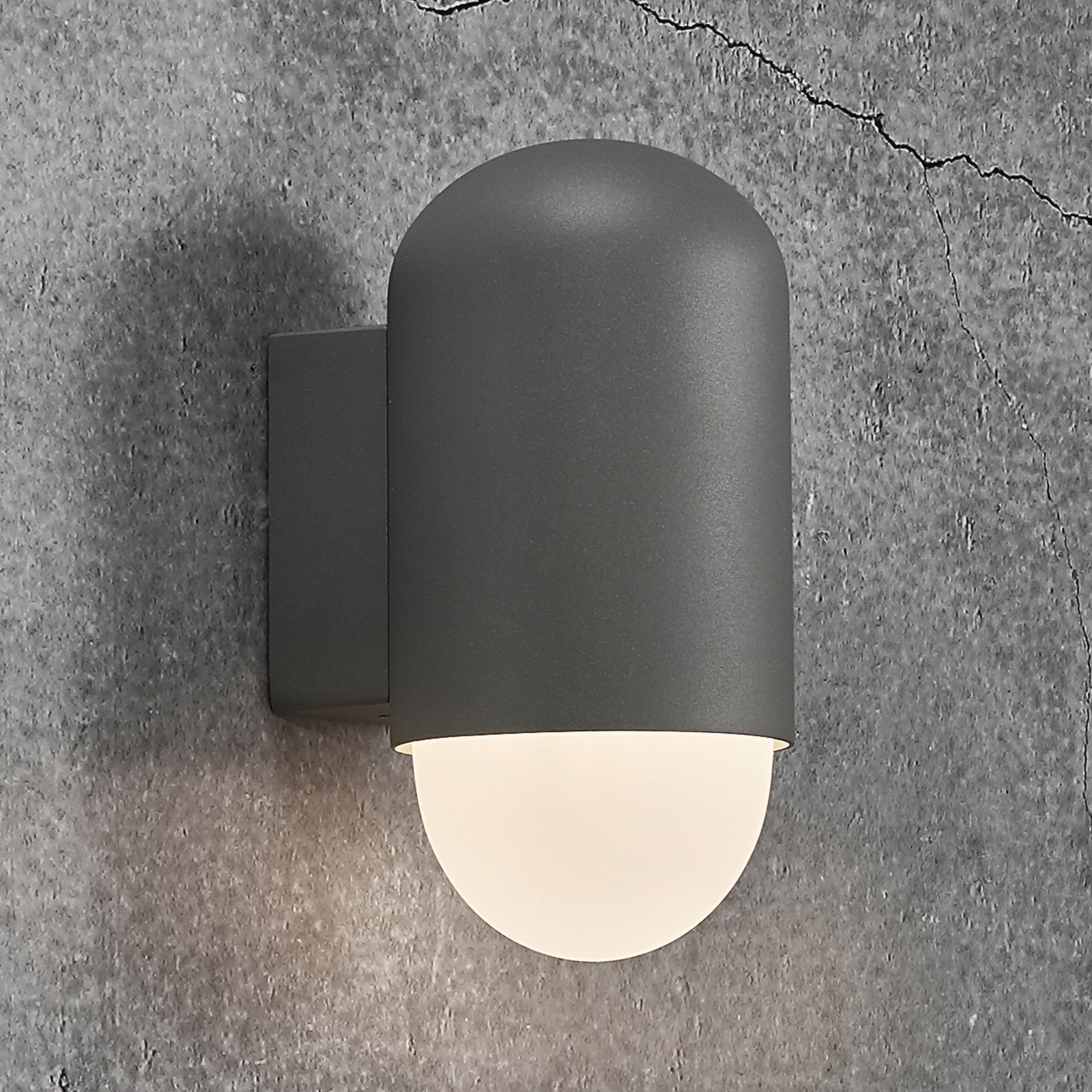 Nordlux Heka, aluminio y vidrio, altura 21,6 cm – Aplique de exterior — imagen 4