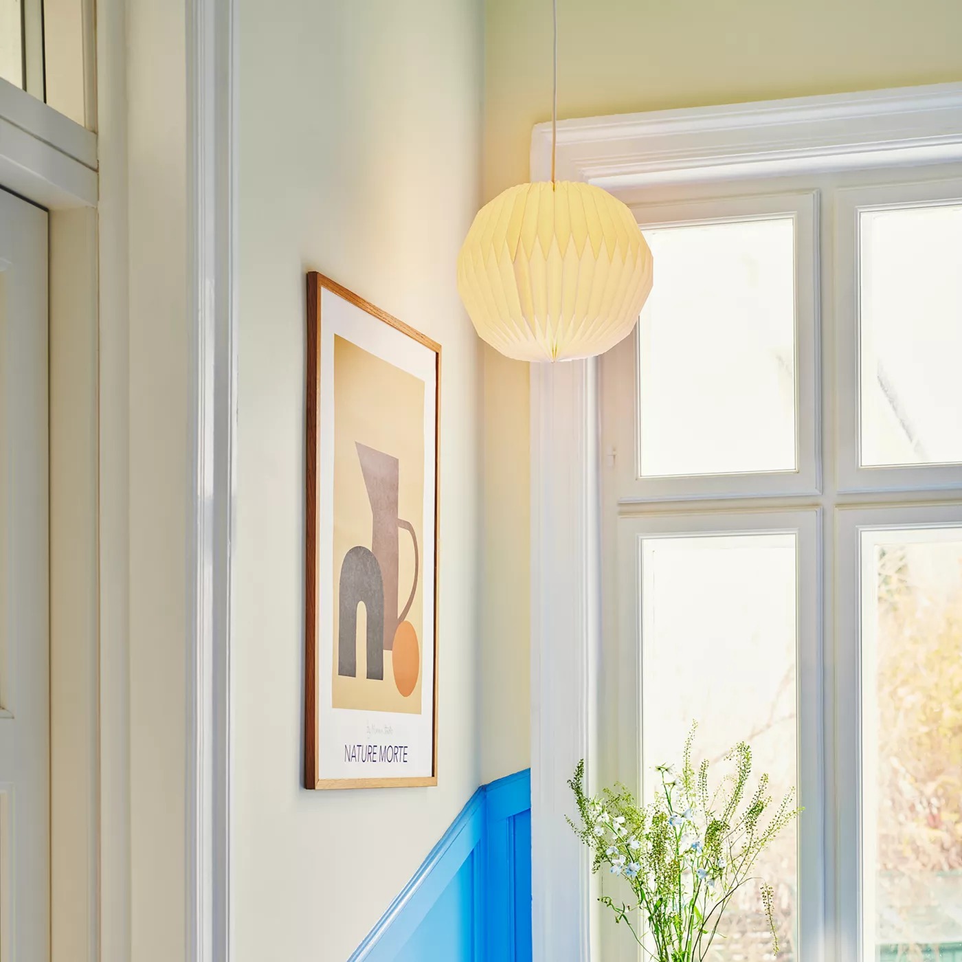 Nordlux Belloy, blanco/blanco - florón hemisferio - 30 cm – Lámpara de suspensión — imagen 4
