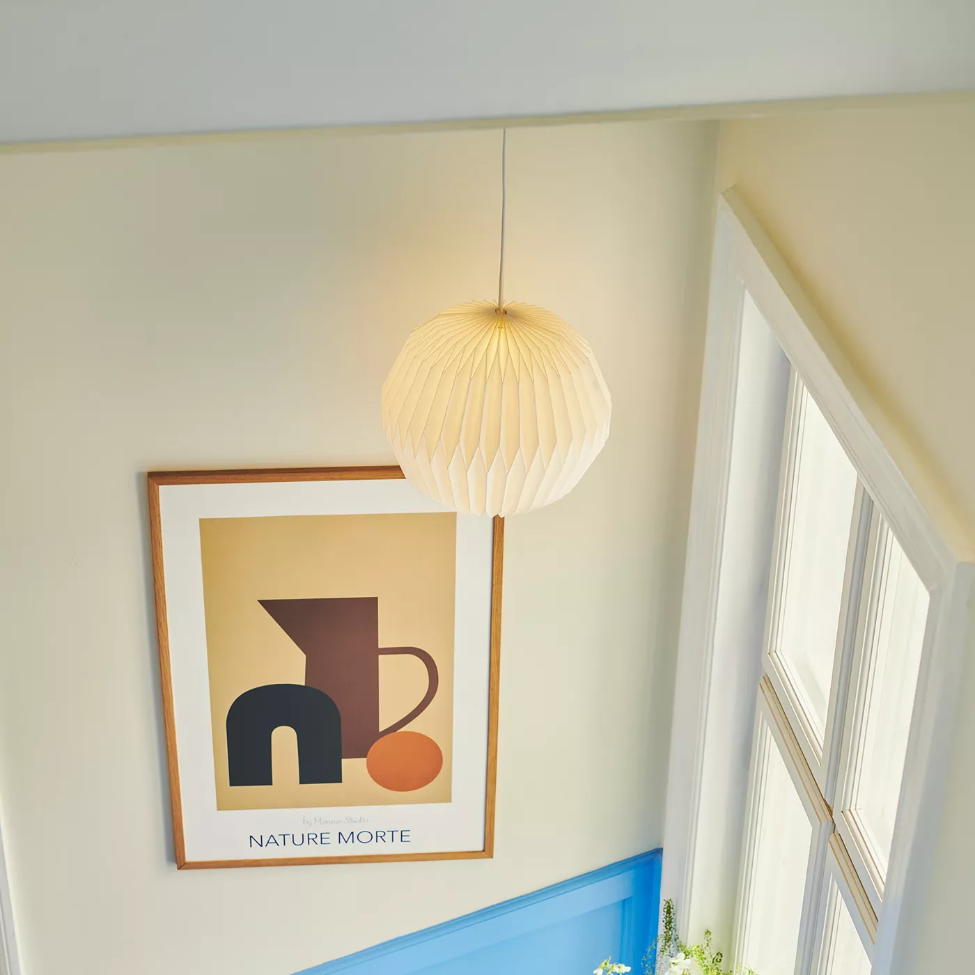 Nordlux Belloy, blanco/blanco - florón hemisferio - 30 cm – Lámpara de suspensión — imagen 5