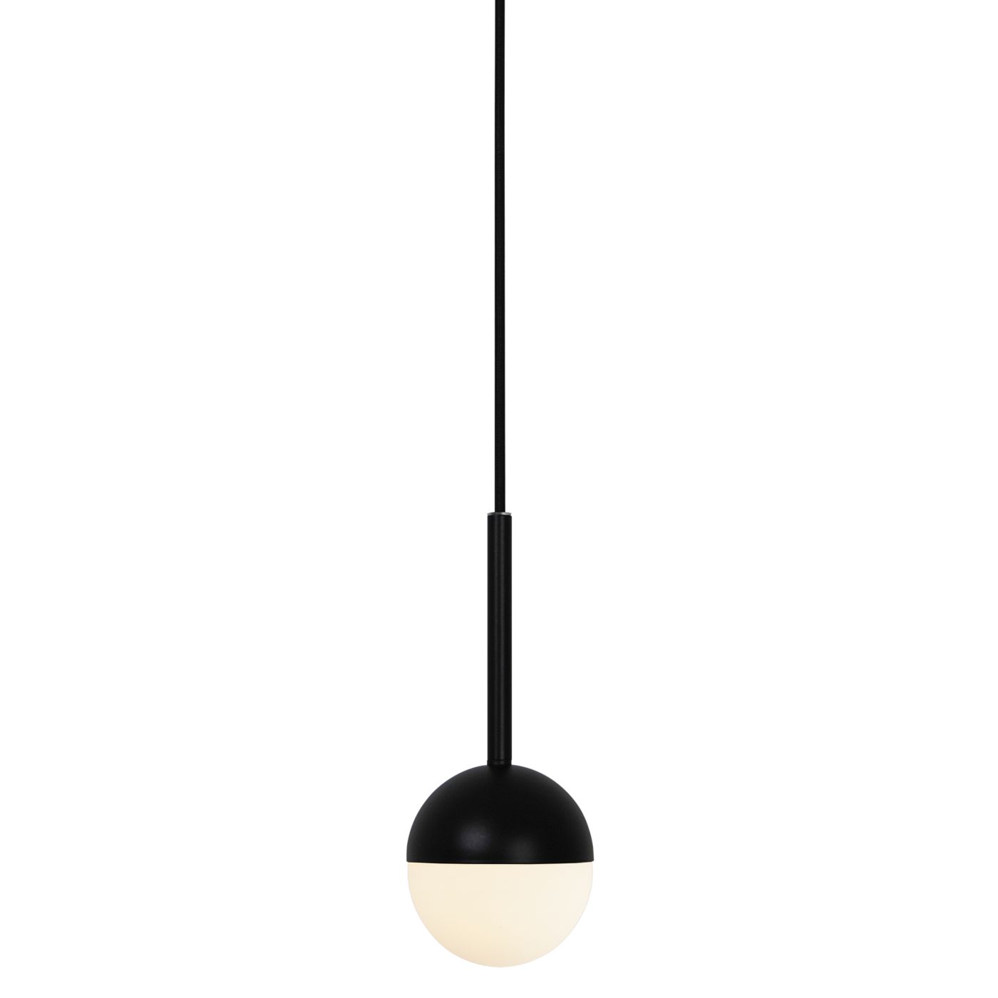 Nordlux Contia, negro/vidrio opalino – Lámpara de suspensión — imagen 3
