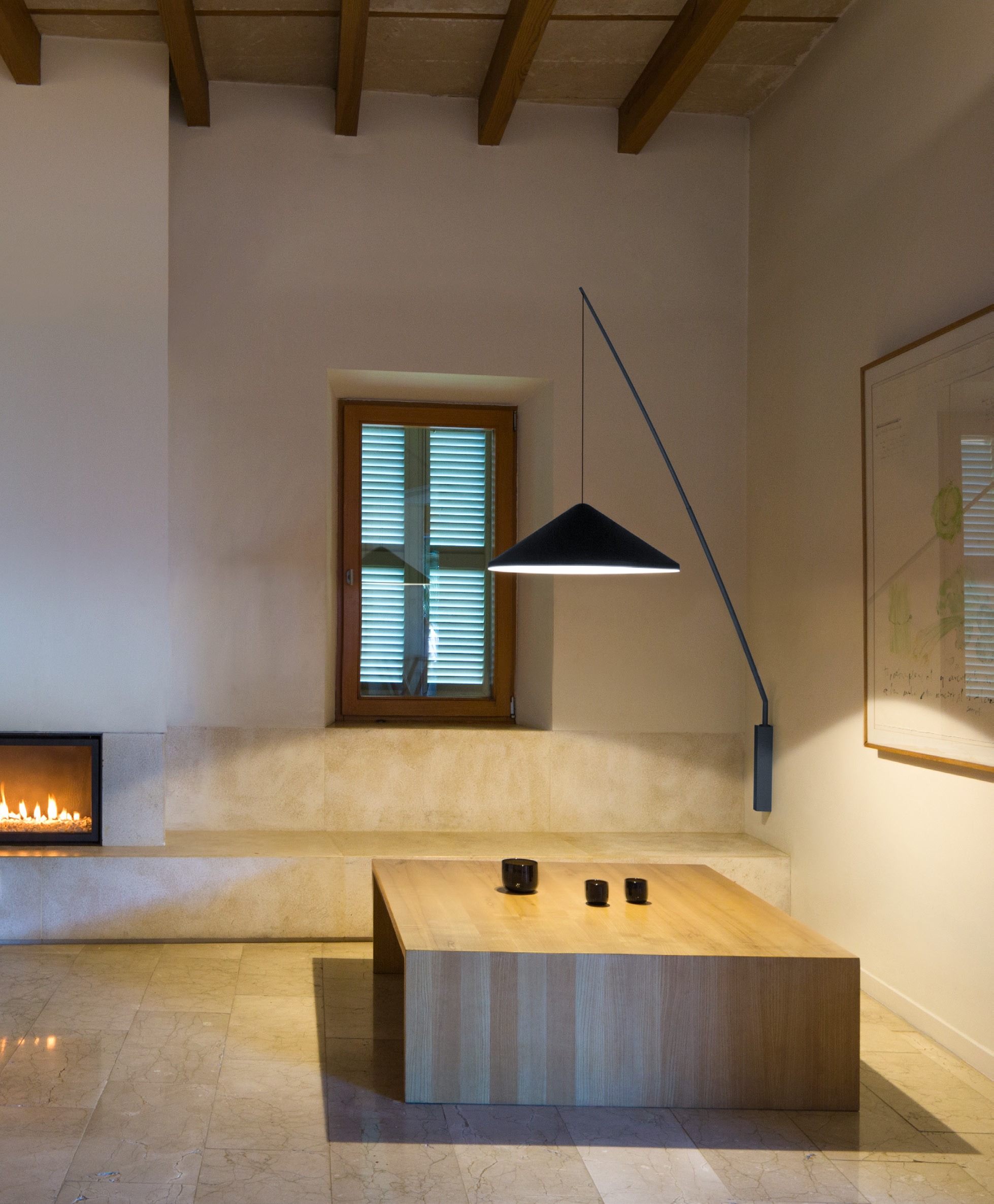 Vibia North, lámpara de pared LED azul grisáceo