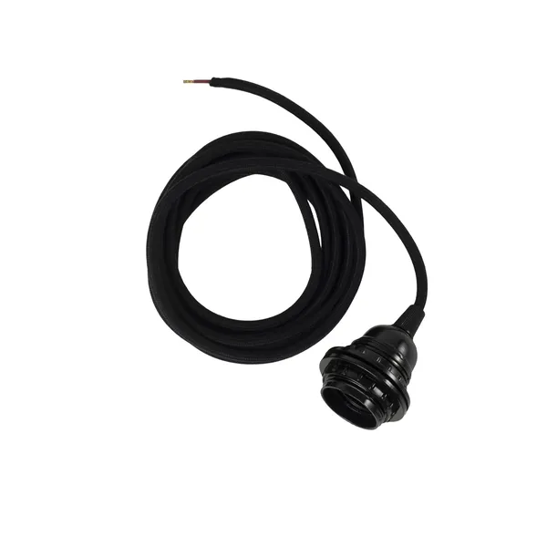 Cable Textil Para Lámpara Colgante/de Techo 300 cm Negro
