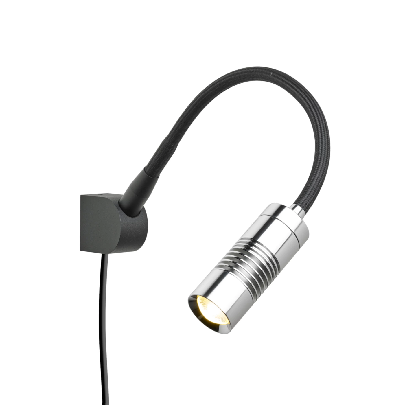 Oligo A Little Bit, negro mate/cabeza cromo – Lámpara de pared led — imagen 3