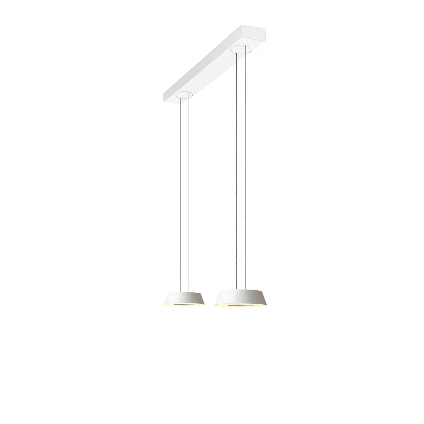Oligo Glance, lámpara de suspensión LED 2 focos - altura ajustable de forma invisible