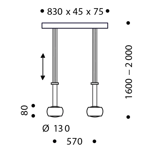 Oligo Grace, 2 focos - altura ajustable – Lámpara de suspensión led — imagen 3