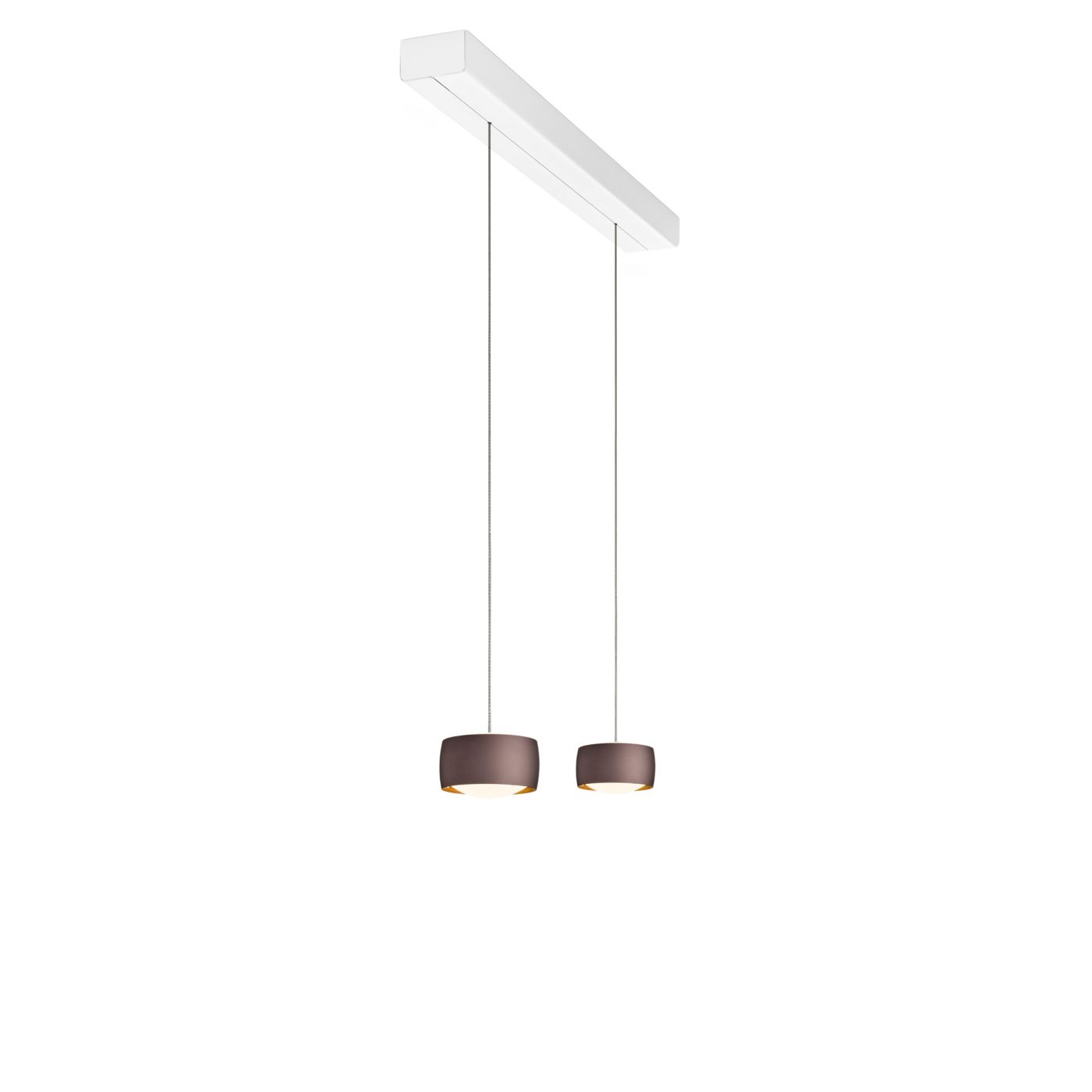 Oligo Grace, lámpara de suspensión LED 2 focos - altura ajustable de forma invisible