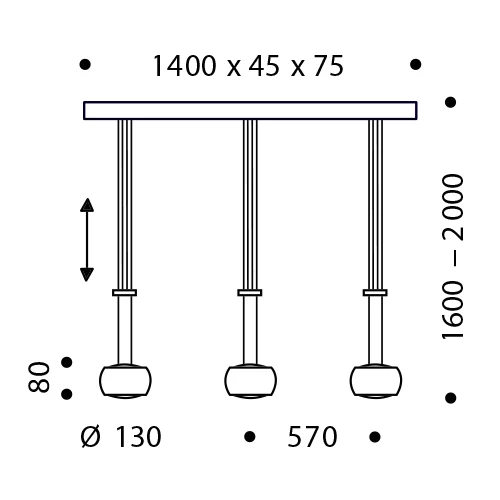 Oligo Grace, 3 focos - altura ajustable – Lámpara de suspensión led — imagen 2