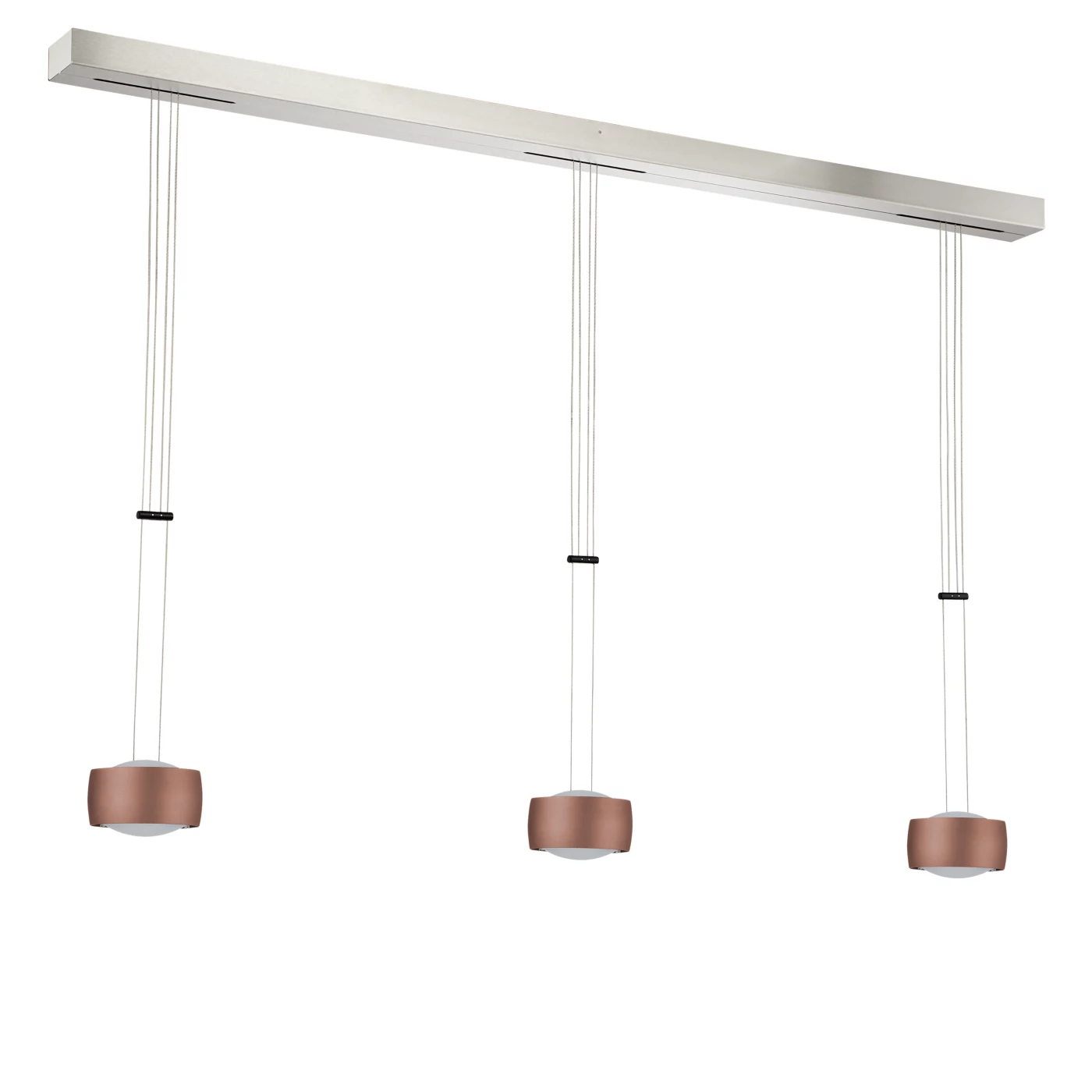 Oligo Grace, lámpara de suspensión LED 3 focos - altura ajustable