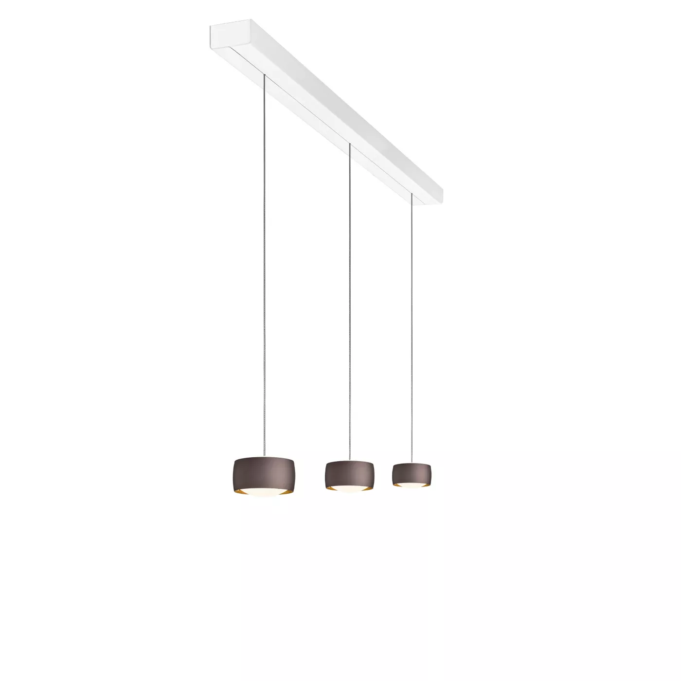 Oligo Grace, 3 focos - altura ajustable de forma invisible – Lámpara de suspensión led