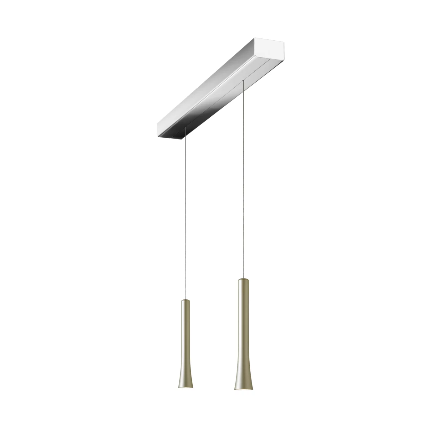 Oligo Rio, lámpara de suspensión 2 focos LED - altura ajustable de forma invisible