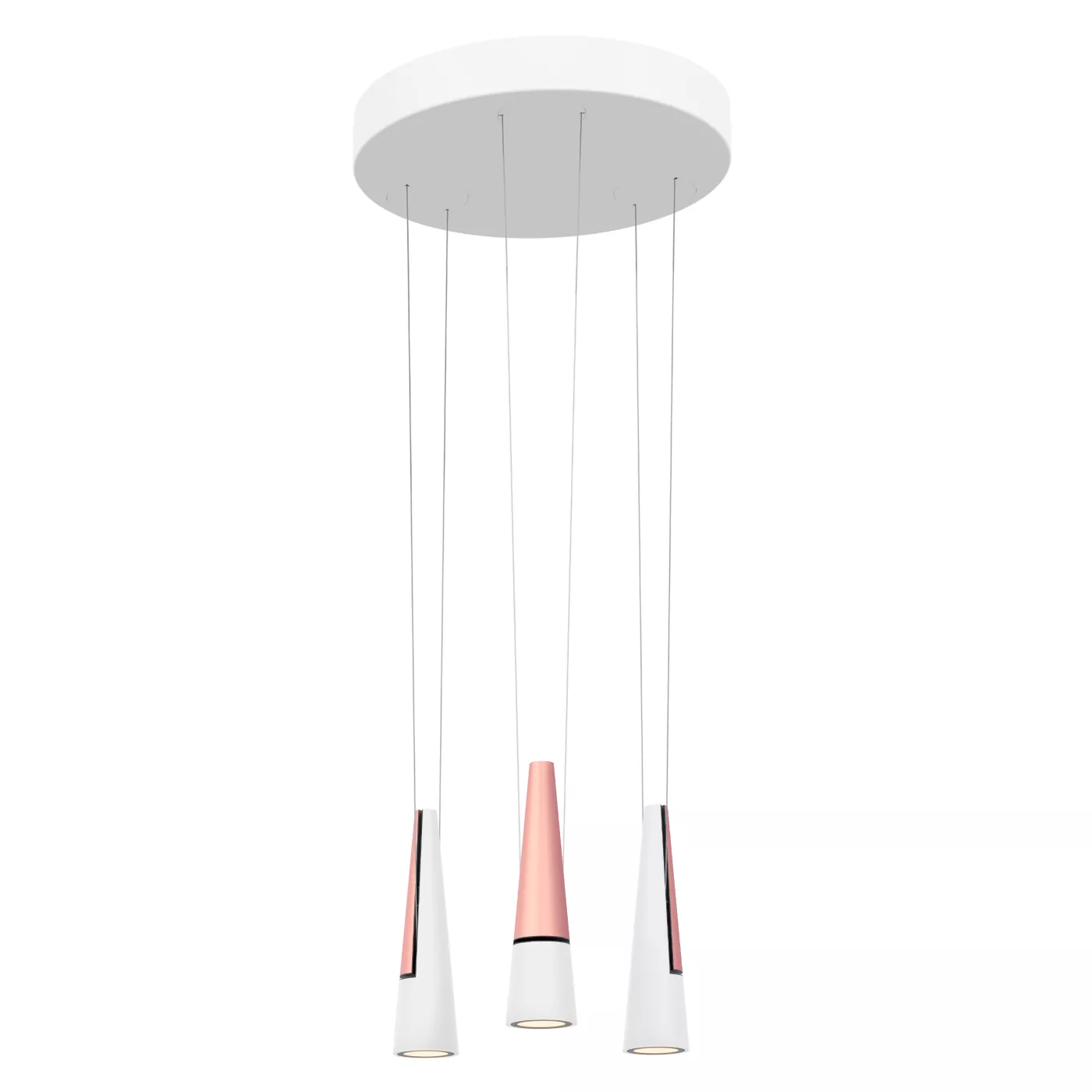 Oligo Slack-Line Cone, lámpara de suspensión LED Cluster