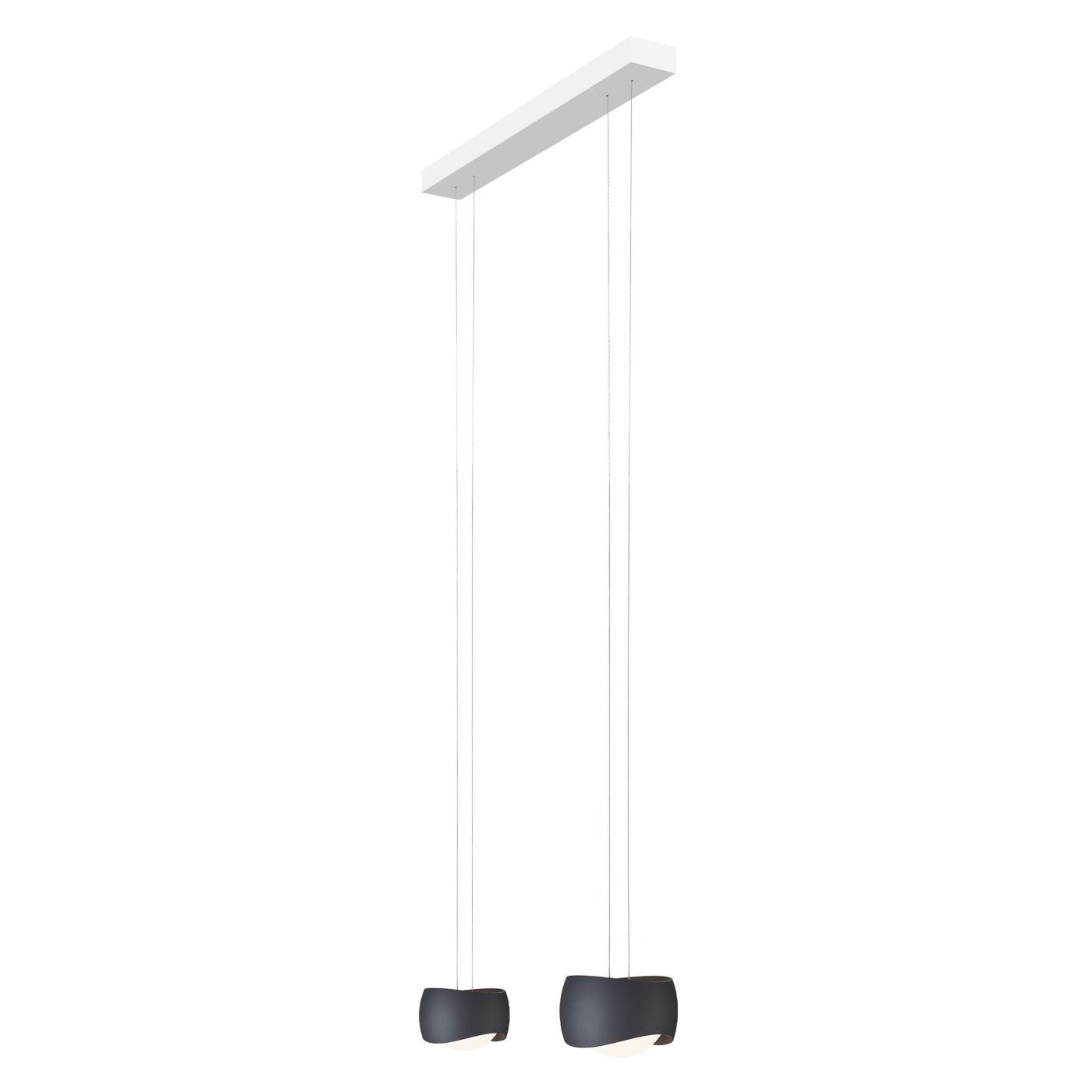 Oligo Slack-Line Curved, lámpara de suspensión LED 2 focos