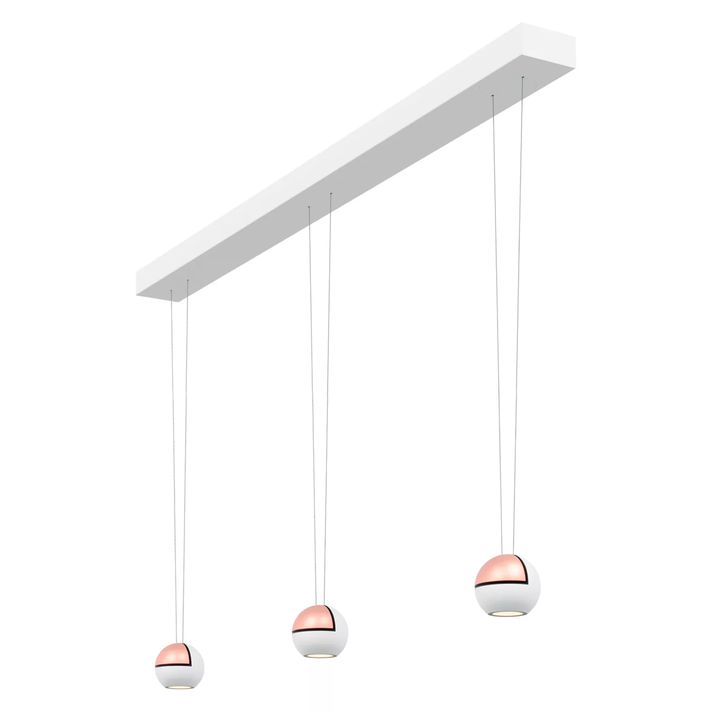 Oligo Slack-Line Globe, lámpara de suspensión LED 3 focos