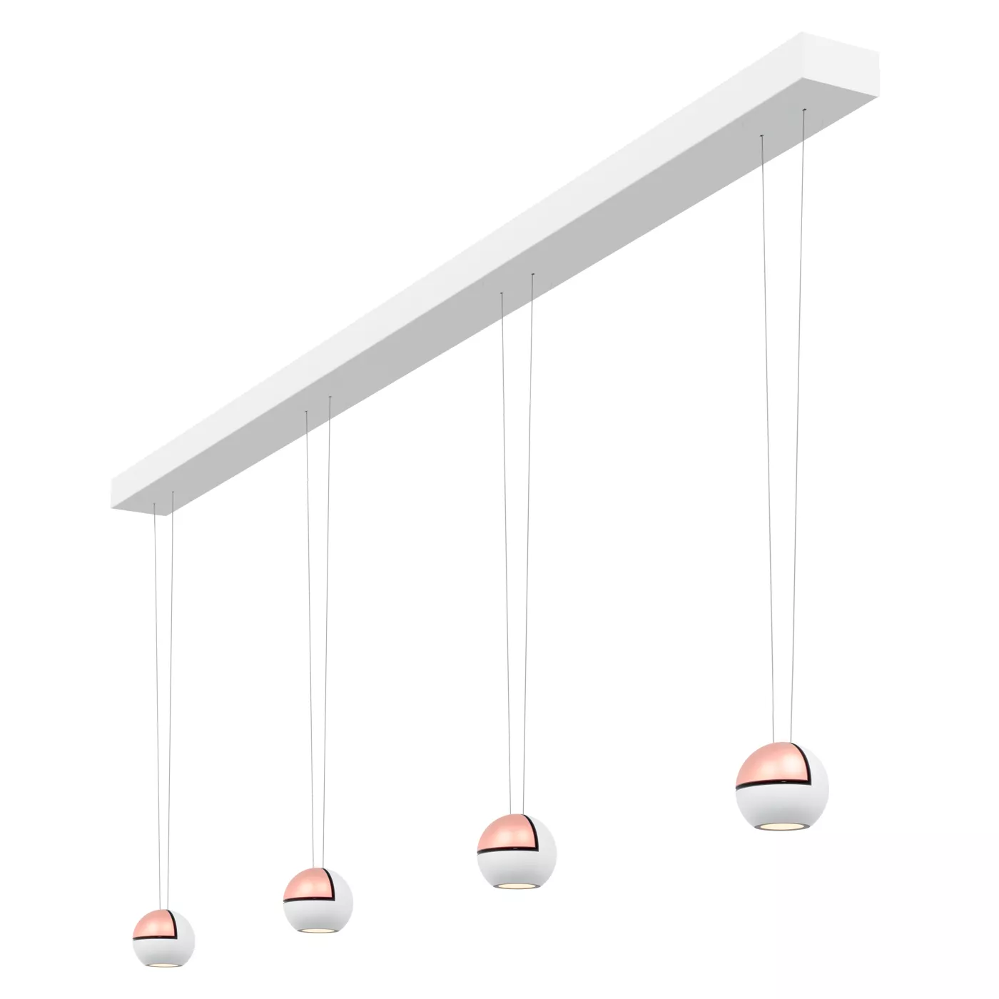 Oligo Slack-Line Globe, lámpara de suspensión LED 4 focos