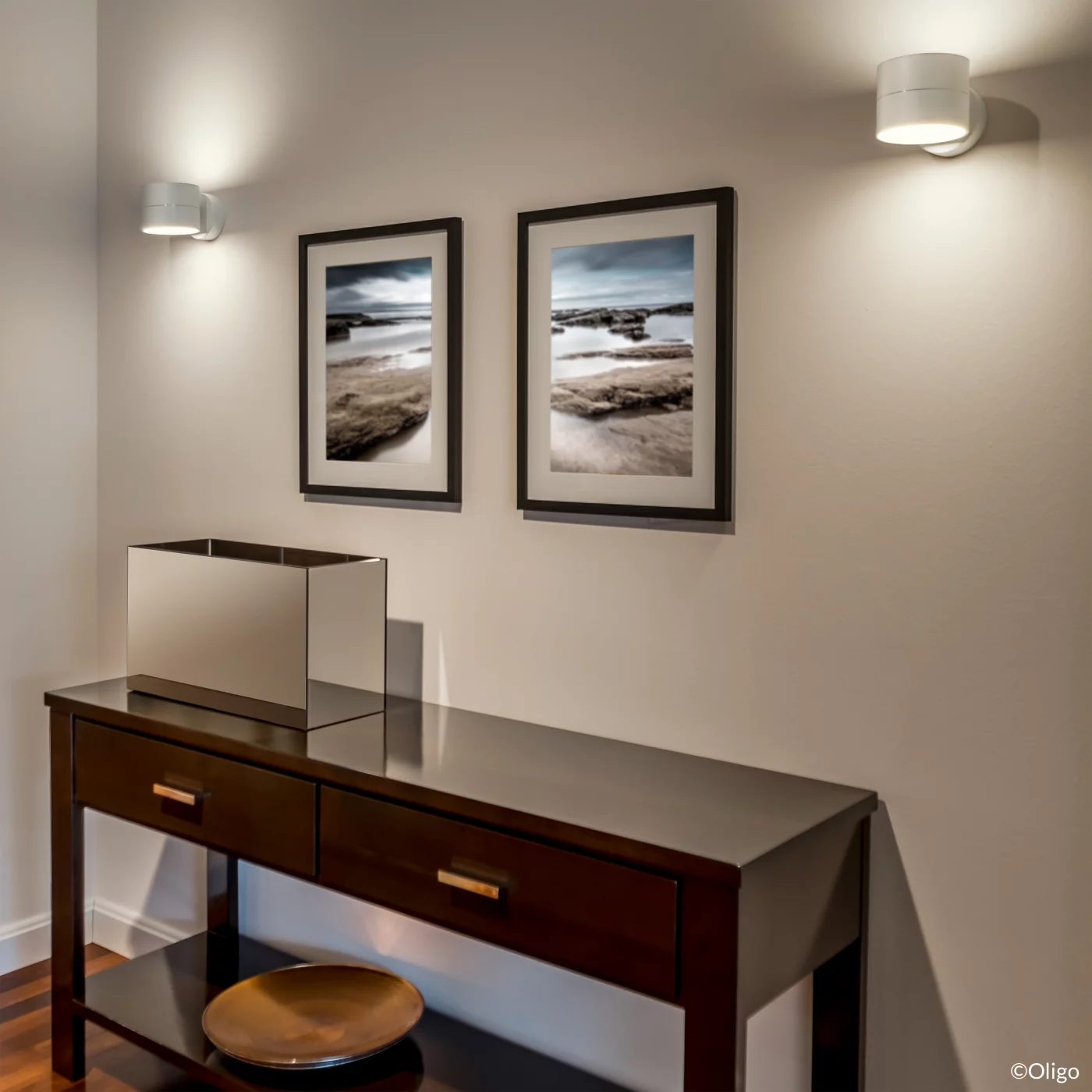 Oligo Tudor, negro mate/pan de oro – Lámpara de pared led — imagen 6