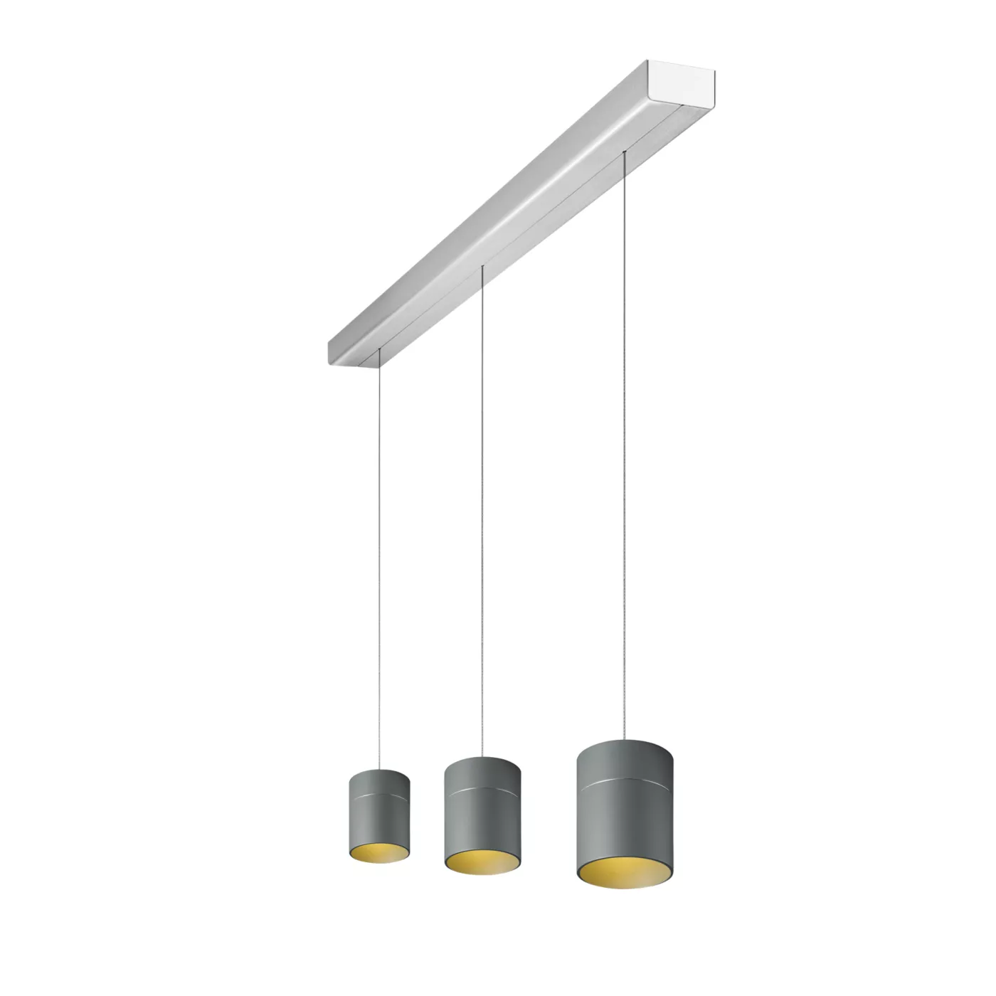 Oligo Tudor, lámpara de suspensión LED 3 focos - altura ajustable de forma invisible