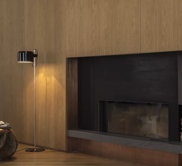 Oluce Coupé, negro, H140cm – Lámpara de pie — imagen 2