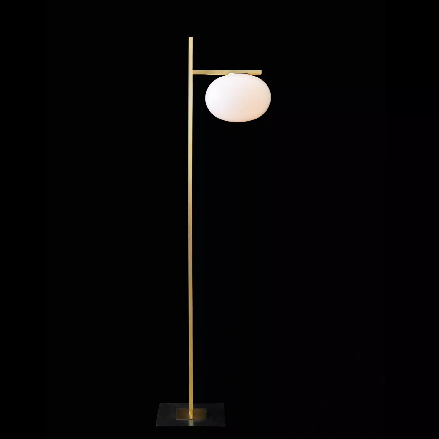Oluce Alba, latón/vidrio opalino brillo – Lámpara de pie — imagen 4