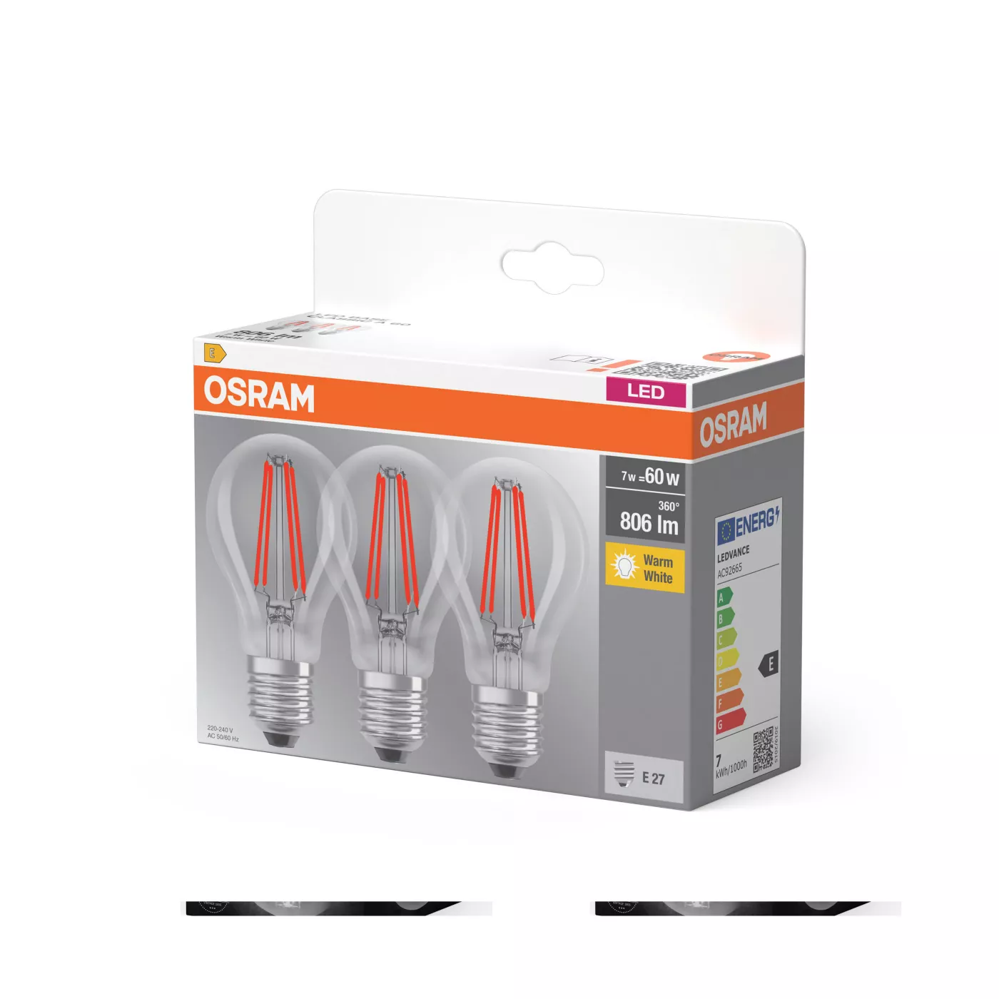 Osram A60 6,5W/c 827, E27 Filament Led — imagen 4