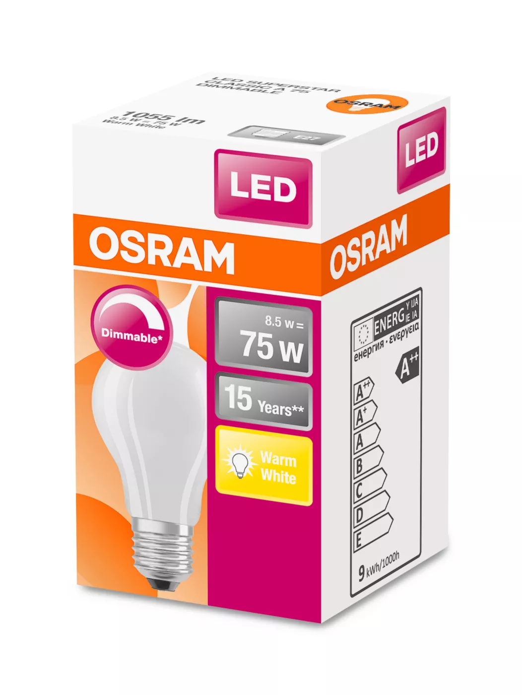 Osram A60-dim 8,5W/m 827, E27 Filament Led — imagen 4