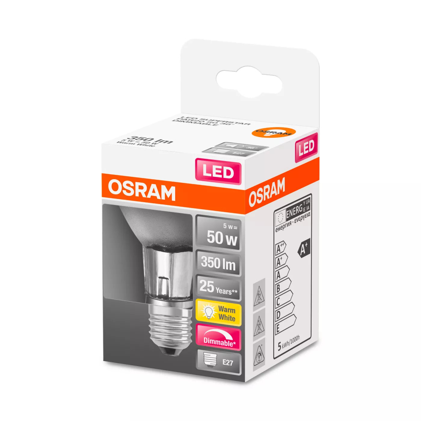 Osram PAR20-dim 5W/c 36° 927, E27 Led — imagen 4