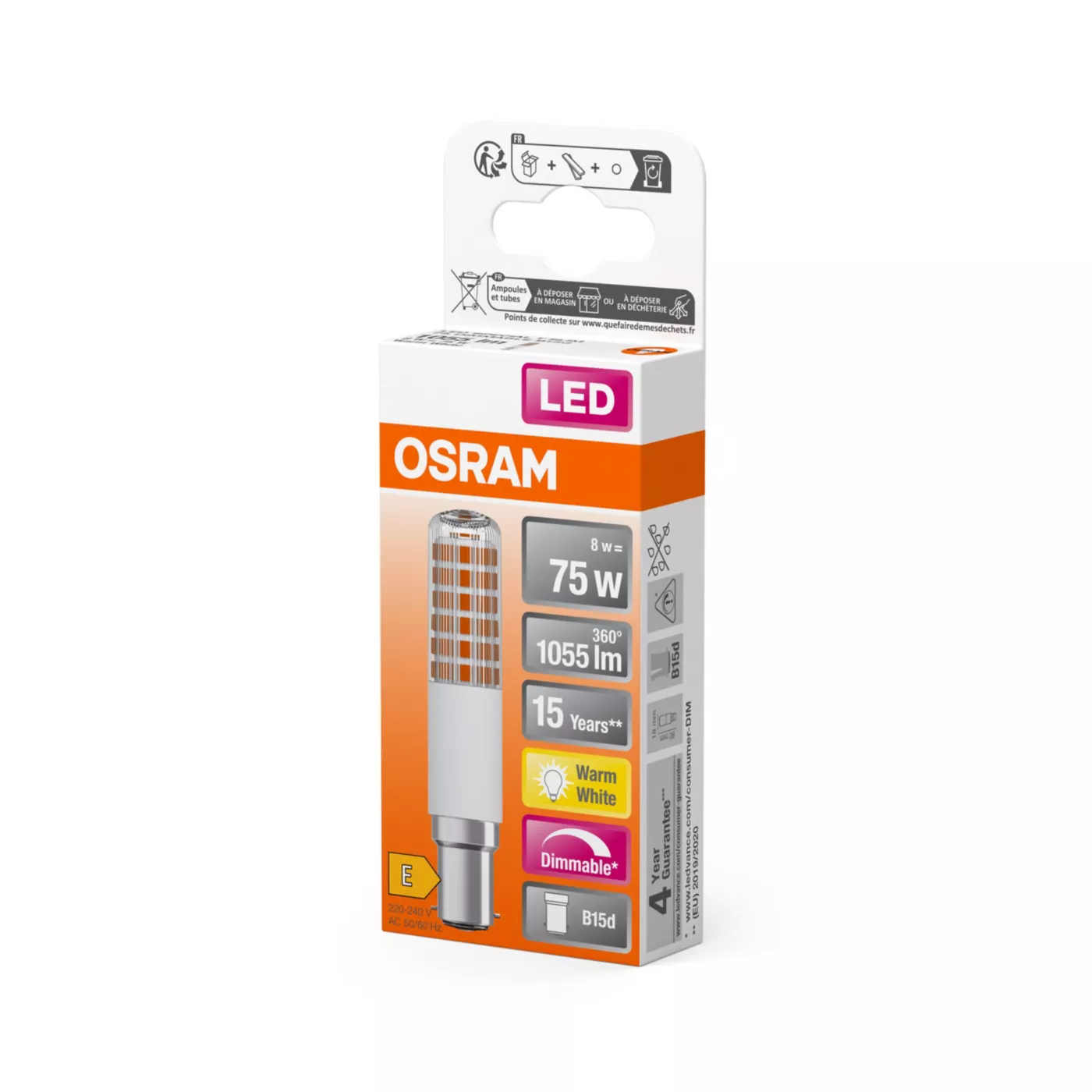Osram T18-dim 8W/c 827, B15d Led — imagen 4