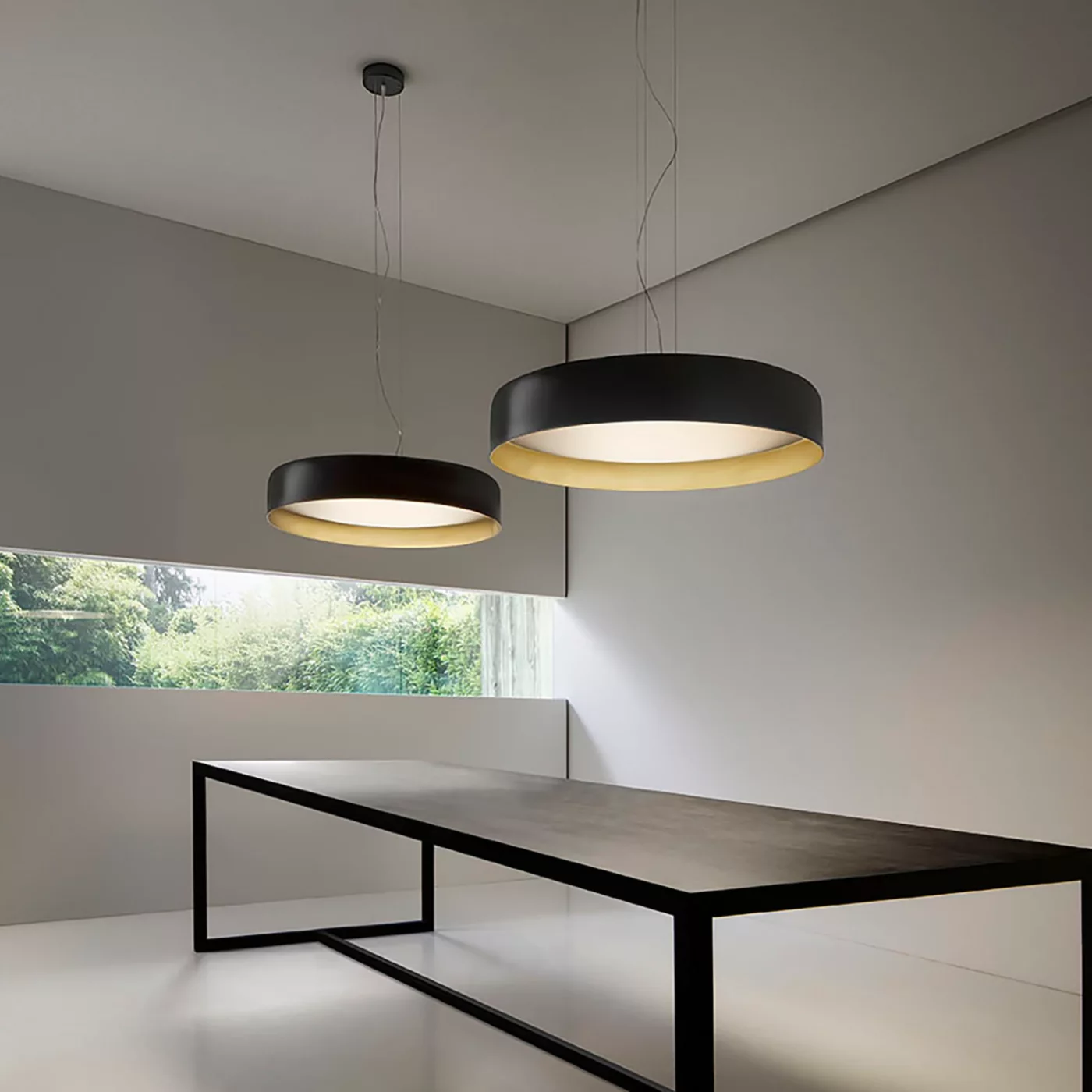 Panzeri Ginevra, negro/oro - 80 cm – Lámpara de suspensión led — imagen 6