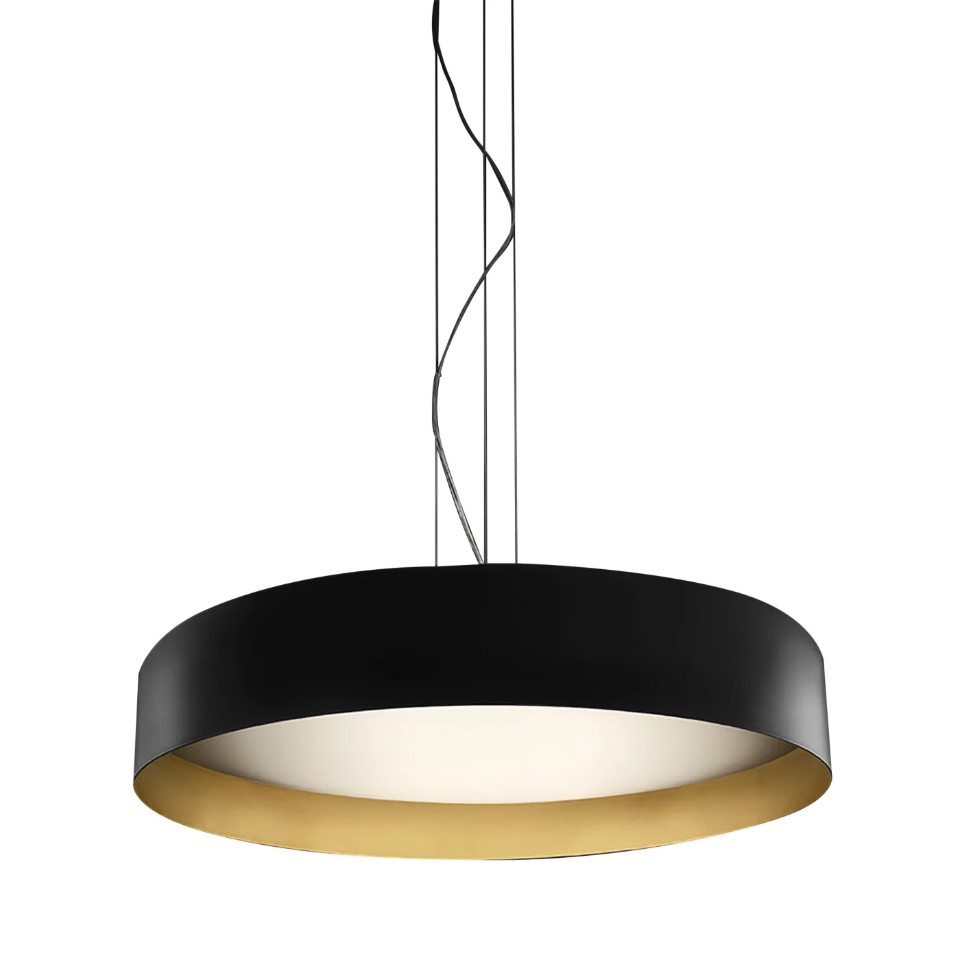 Panzeri Ginevra, lámpara de suspensión LED negro/oro - 80 cm