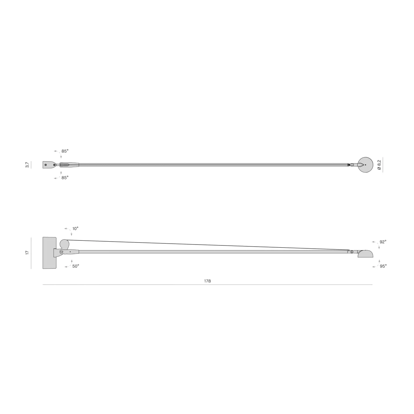 Panzeri Opuntia, negro - 180 cm – Lámpara de pared led — imagen 4