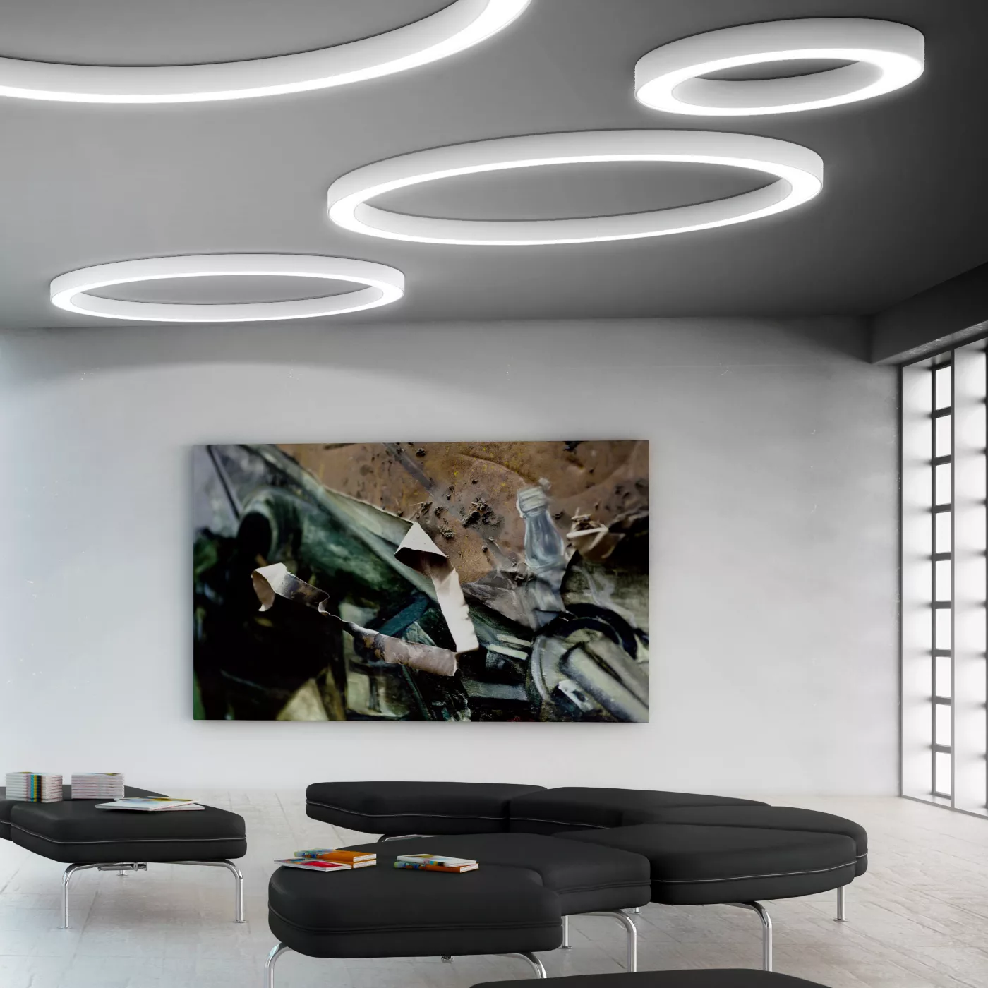 Panzeri Silver Ring – Lámpara de techo led — imagen 4