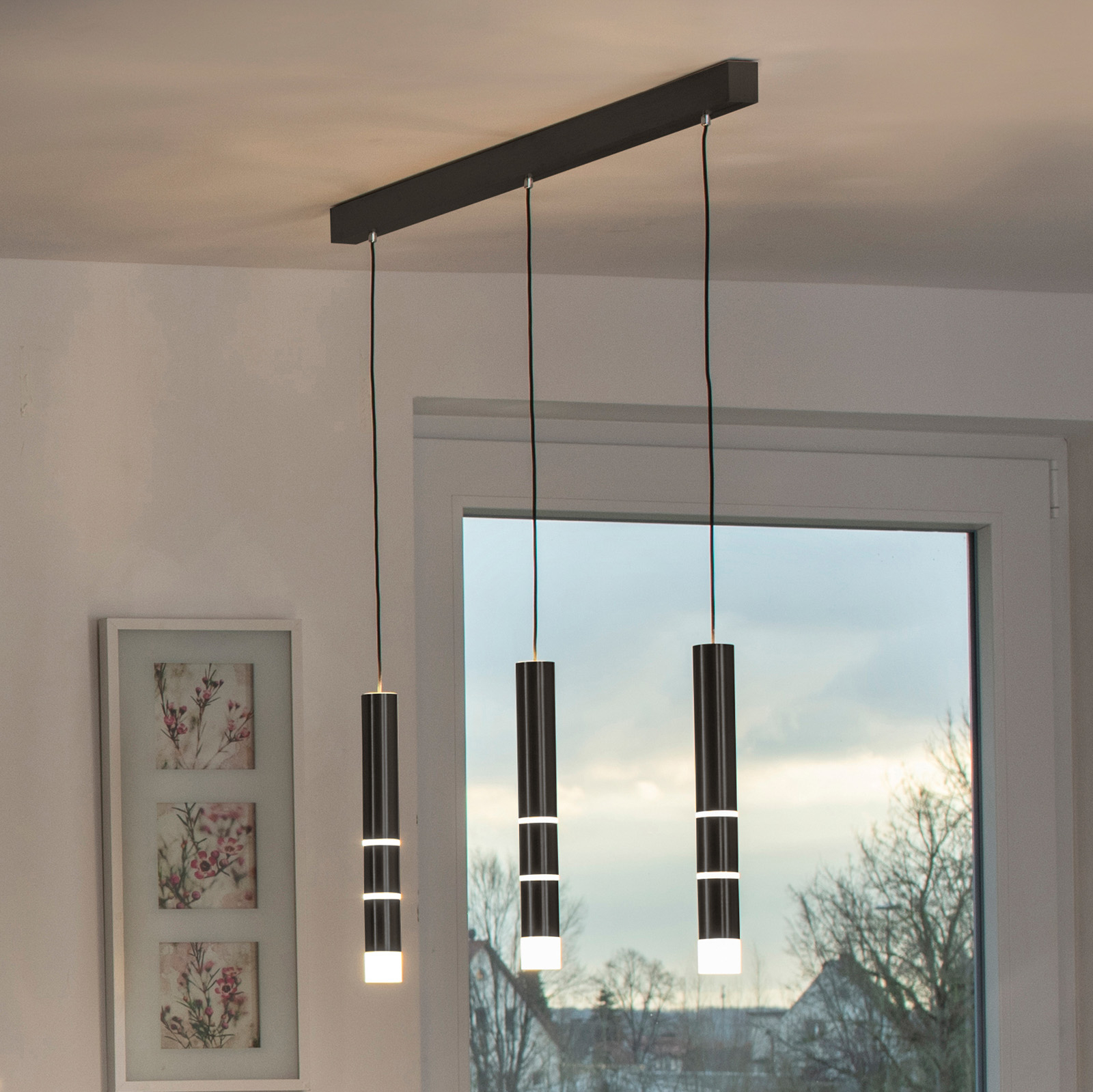 Lámpara colgante LED PURE Vega, tres cilindros