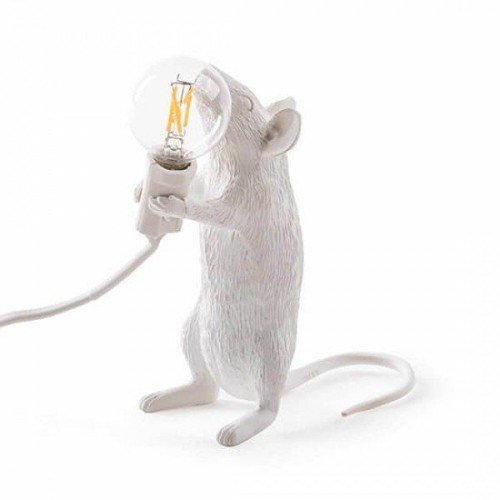 Seletti Mouse Lamp White de Pie — imagen 3